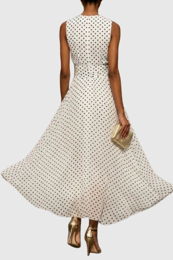 Elizabeth | Timeless And Elegant Polka Dot Maxi Dress