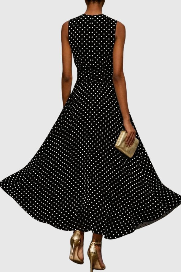 Elizabeth | Timeless And Elegant Polka Dot Maxi Dress