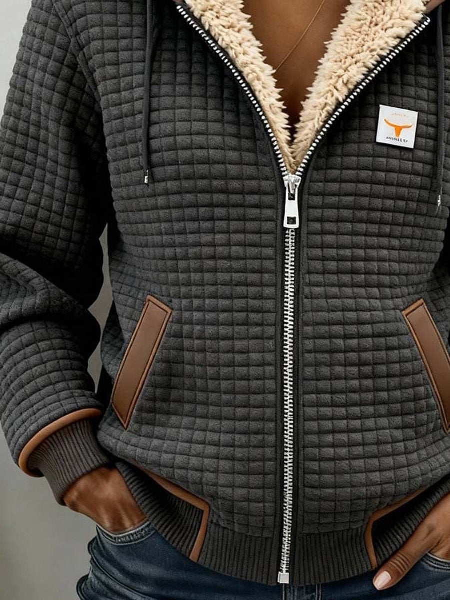 Penelope Women's Quilted Jacket | Sherpa-Lined Full-Zip Hooded Fleece
