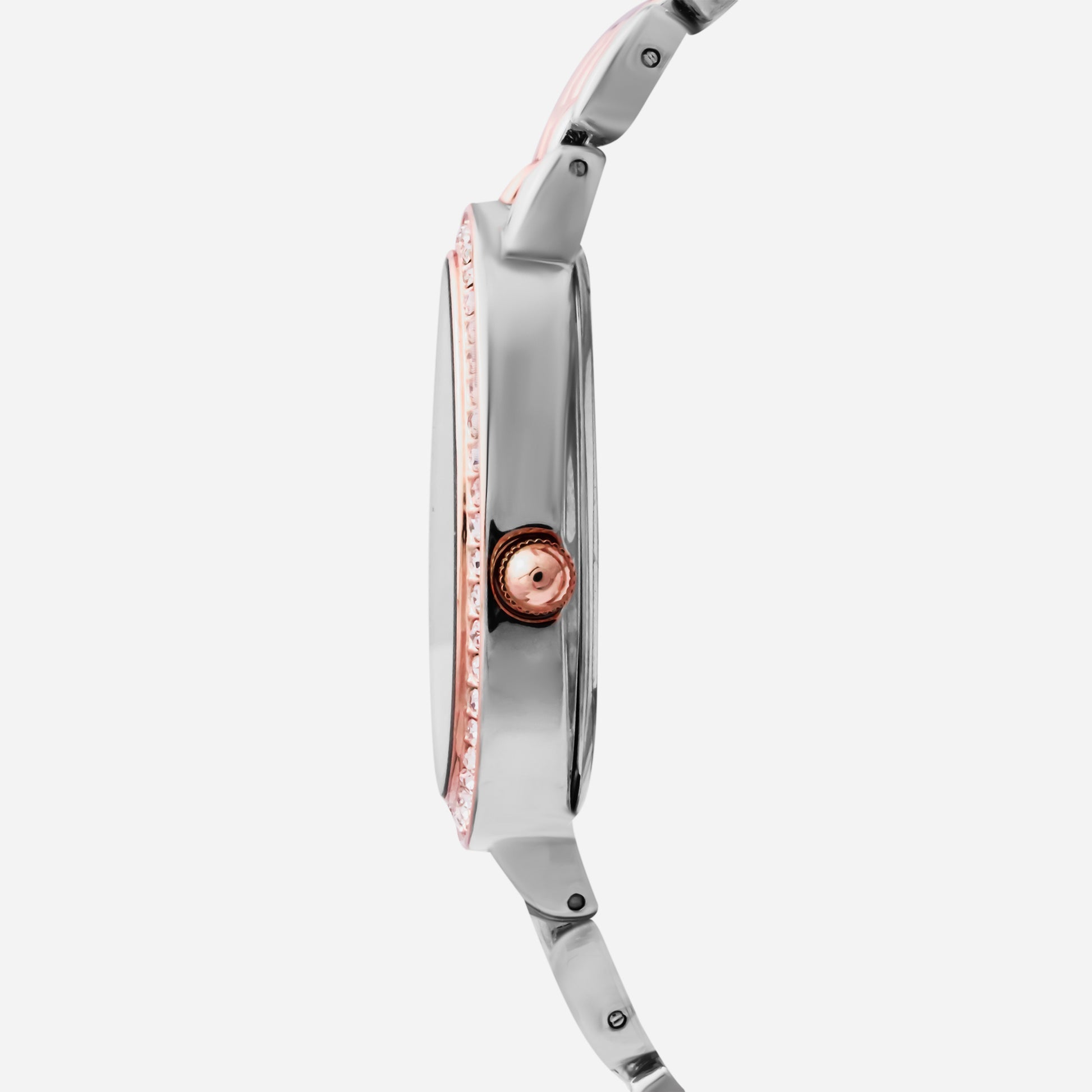 Rose Gold Watch With White Dial