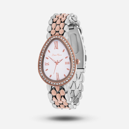 Rose Gold Watch With White Dial