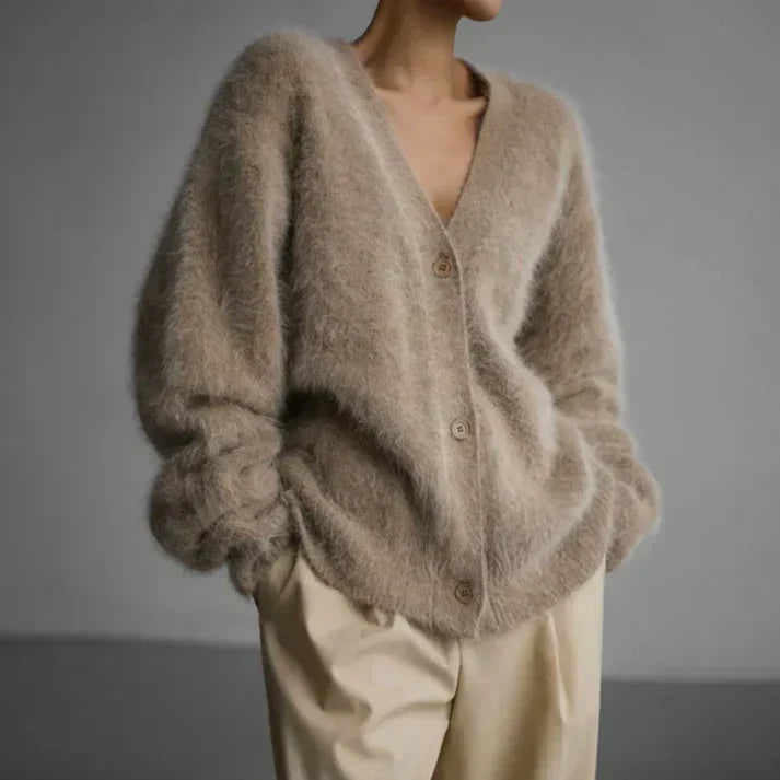 Evelyn Women's Cashmere Cardigan – 100% Cashmere Soft Relaxed Luxury Knit