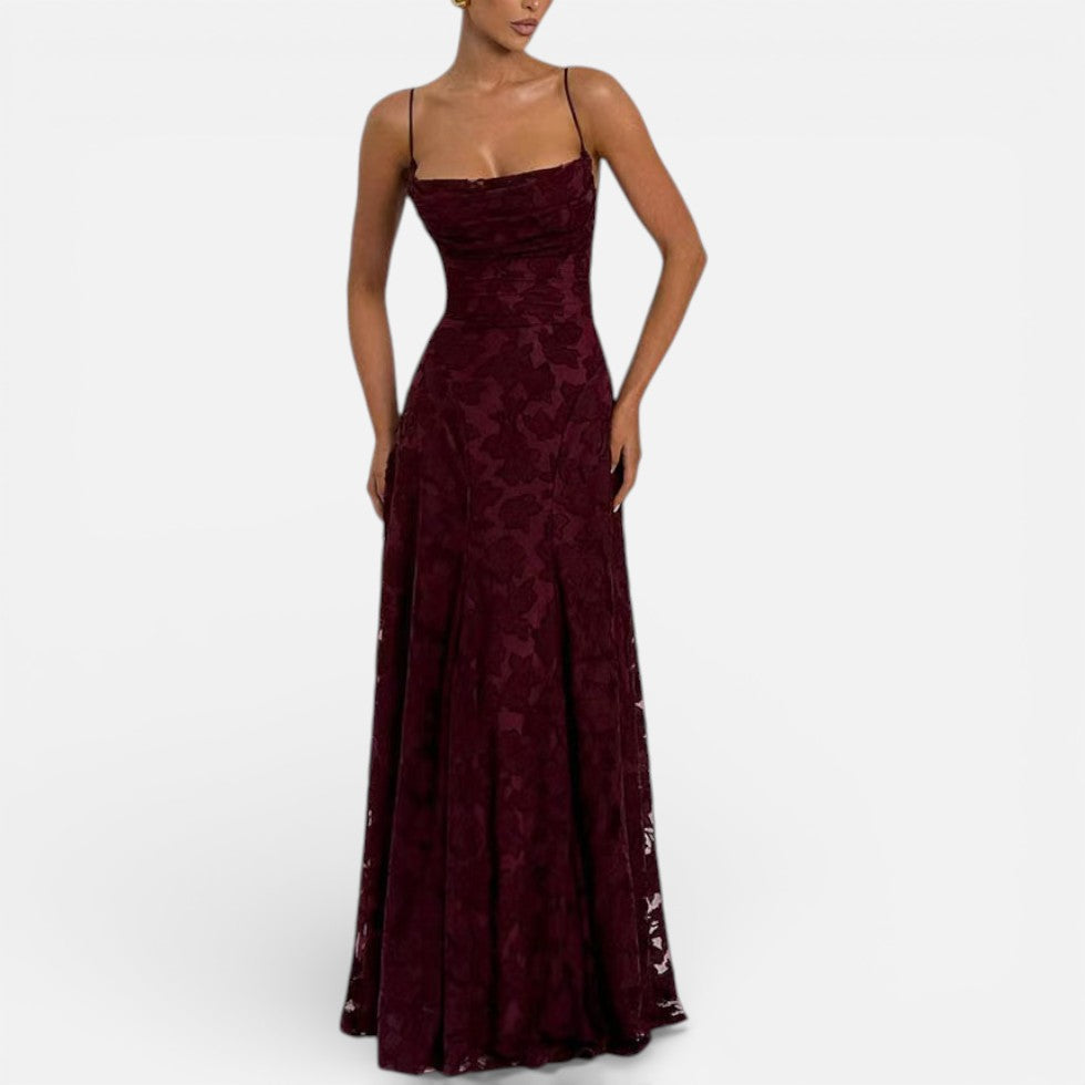 Maxi Dress Womens Floral Spaghetti Strap Fitted Bodice Occasion