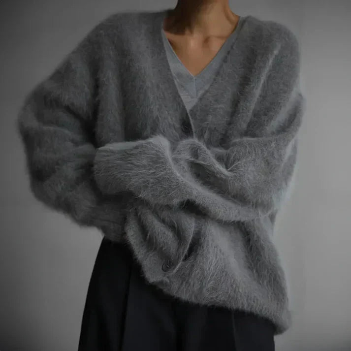 Evelyn Women's Cashmere Cardigan – 100% Cashmere Soft Relaxed Luxury Knit