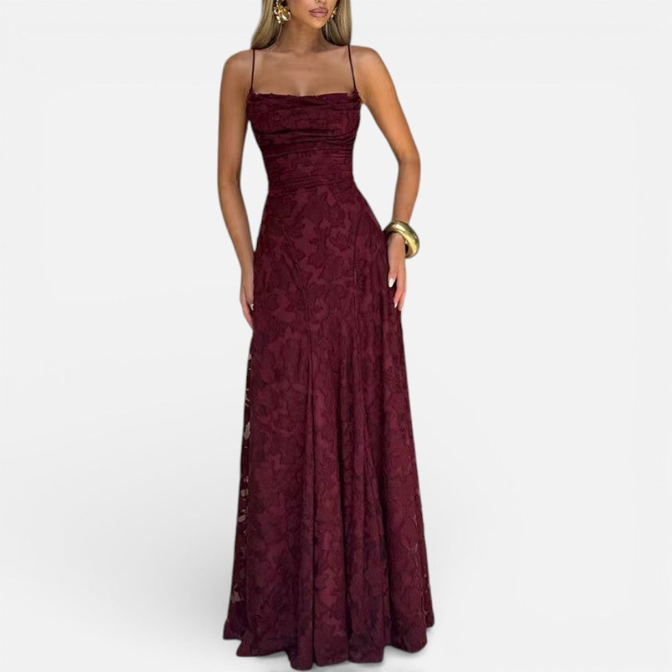 Maxi Dress Womens Floral Spaghetti Strap Fitted Bodice Occasion
