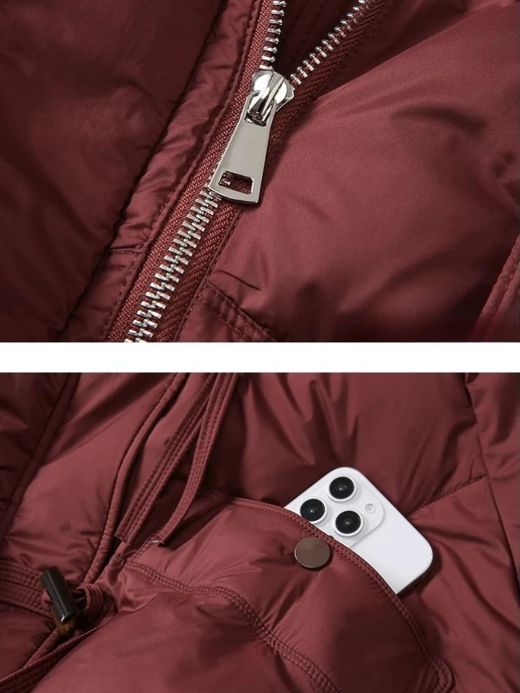 2026 Winter New Thicke Warm Parkas Removable Fur Collar Bread Coat Loose Chic Down Cotton Padded Casual Coat Women's Outwear