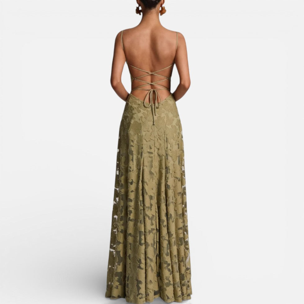 Maxi Dress Womens Floral Spaghetti Strap Fitted Bodice Occasion