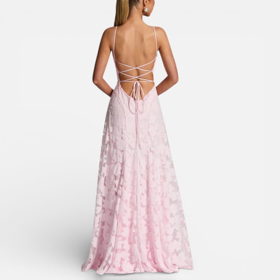 Maxi Dress Womens Floral Spaghetti Strap Fitted Bodice Occasion