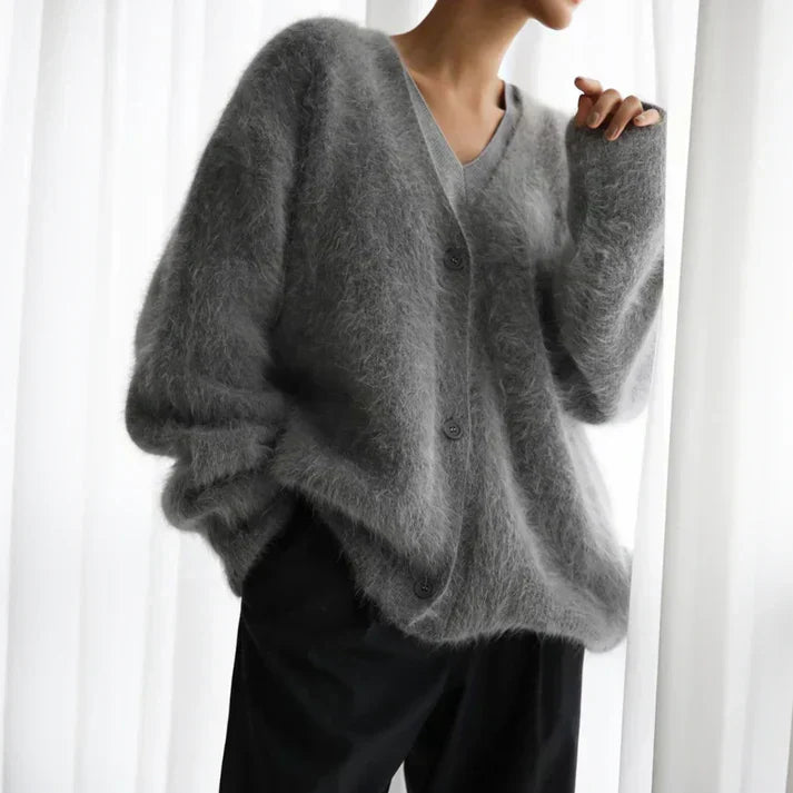 Evelyn Women's Cashmere Cardigan – 100% Cashmere Soft Relaxed Luxury Knit