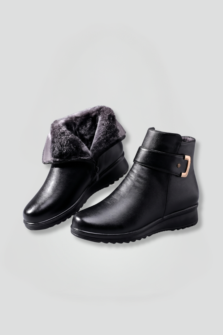 Ankle Boots Womens Wide Fit Leather Grip Sole Arch Support