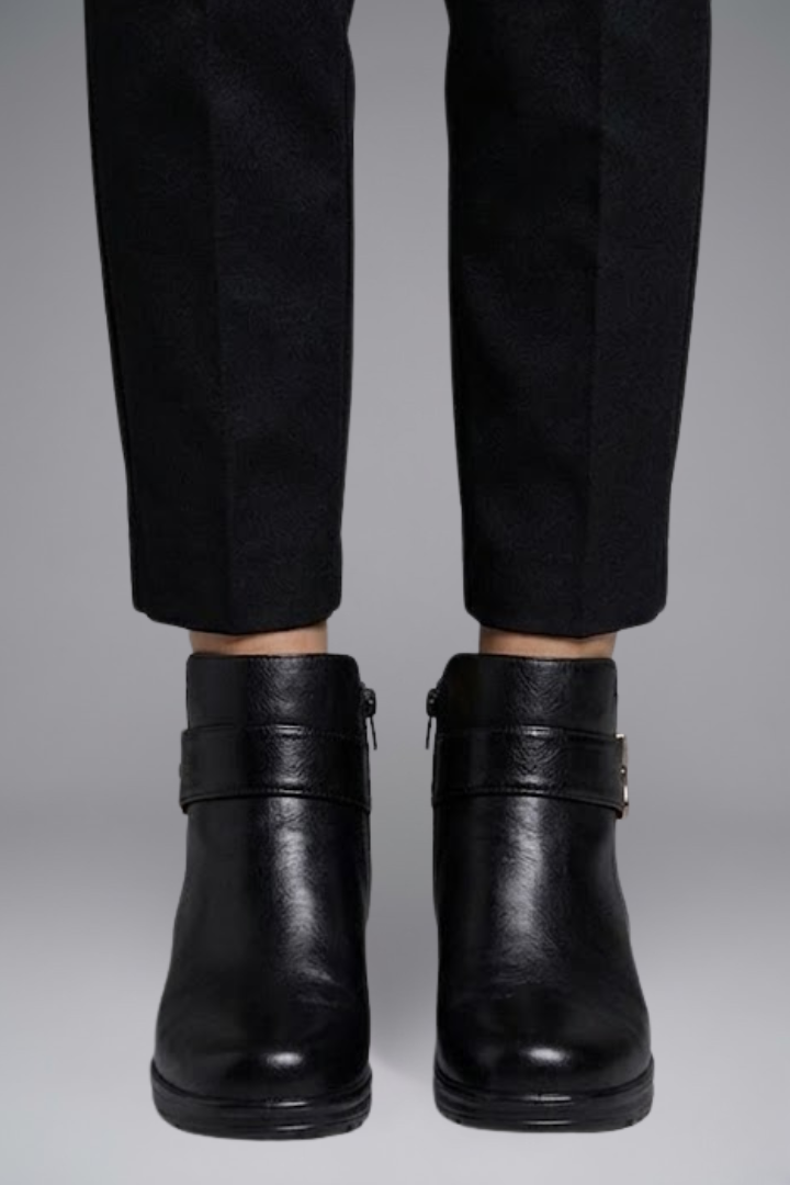 Ankle Boots Womens Wide Fit Leather Grip Sole Arch Support
