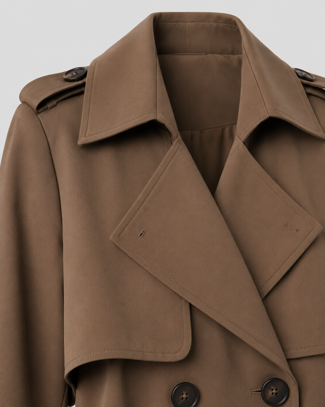 Women's Long Belted Trench Coat with Lapel Collar