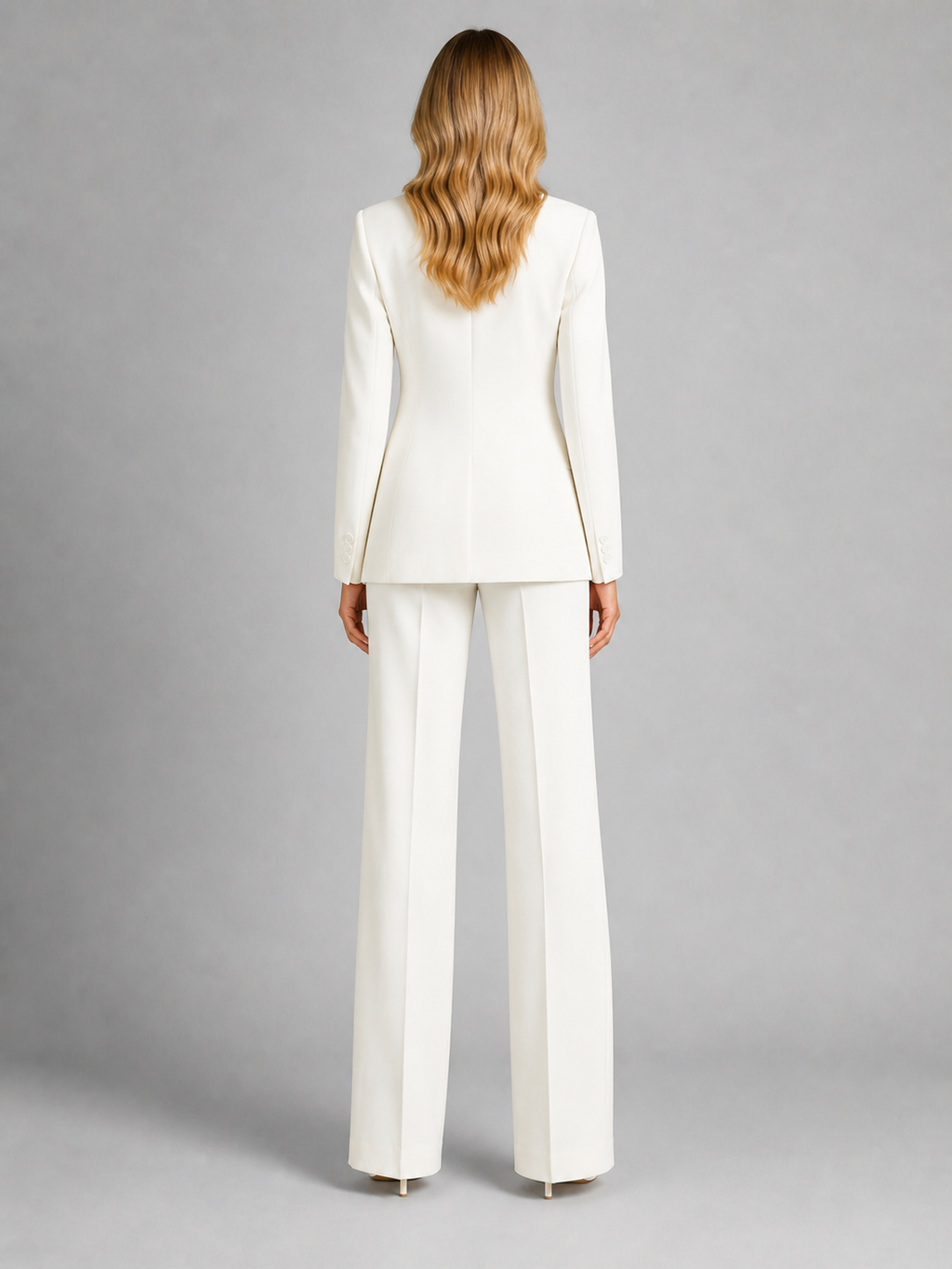 Trouser Suit Womens Structured Blazer Wide Leg Two Piece