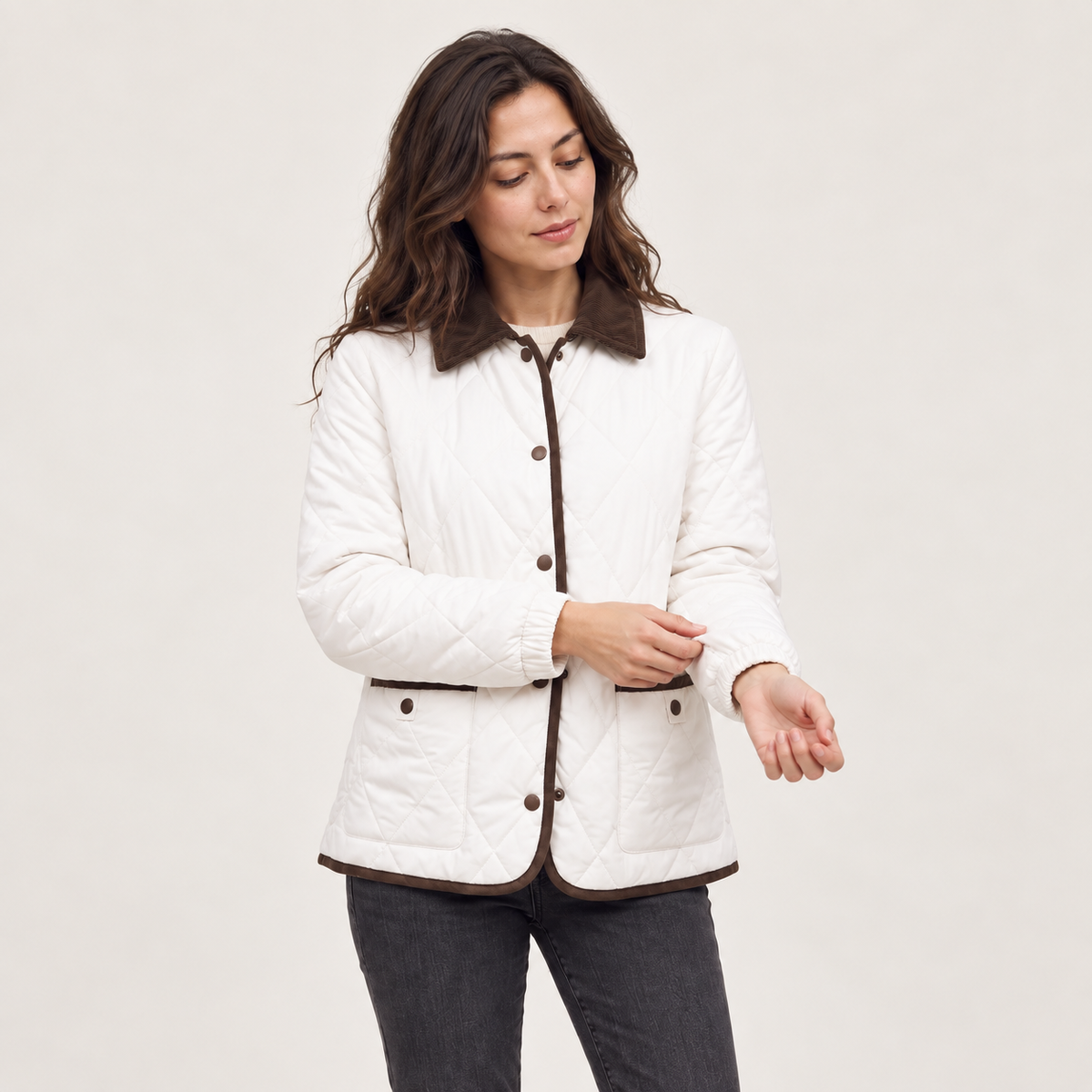Anaelle | Timeless Quilted Jacket for Women with Heritage Corduroy Collar