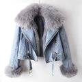 Thomasina cropped denim jacket - front view