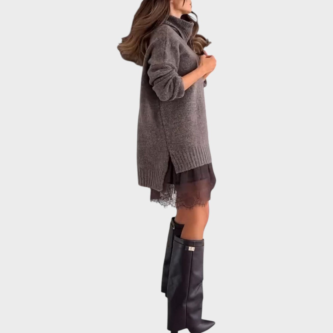 Prudence roll neck jumper dress - view 5
