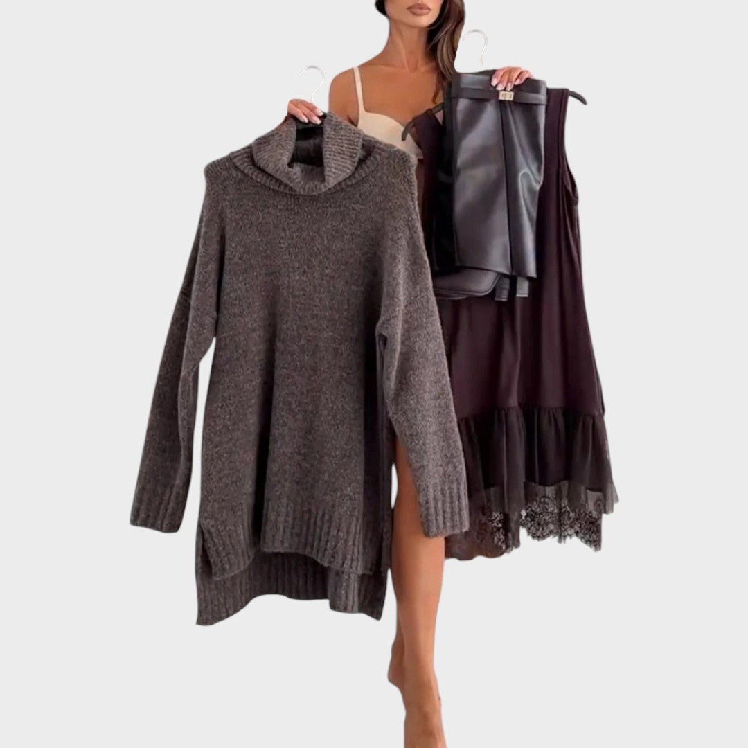Prudence roll neck jumper dress - view 7