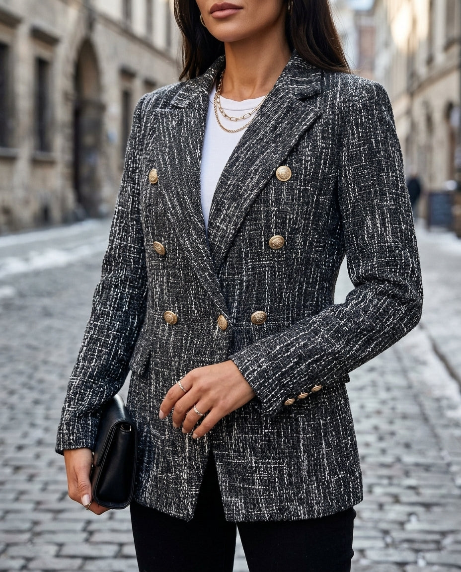 Phoebe boucle tweed blazer - front view