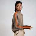 Ava | Modern Striped High-Neck Sweater