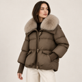 Margaux | Faux Fur Collar Jacket with Ribbed Sleeves