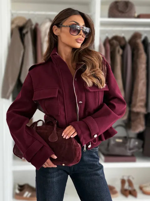Philippa drawstring waist cropped jacket - view 4