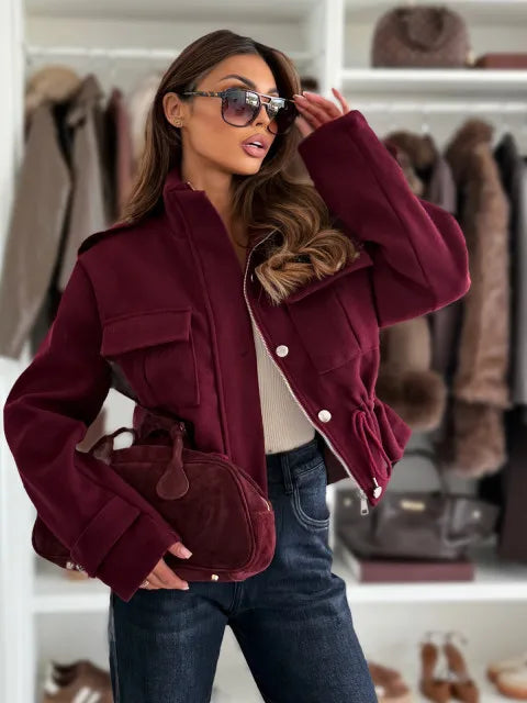 Philippa drawstring waist cropped jacket - view 8