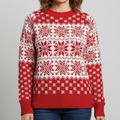 Women's snowflake knit Christmas jumper with crew neck and ribbed trims