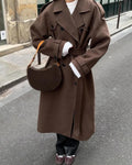 Verity longline belted trench coat - front view
