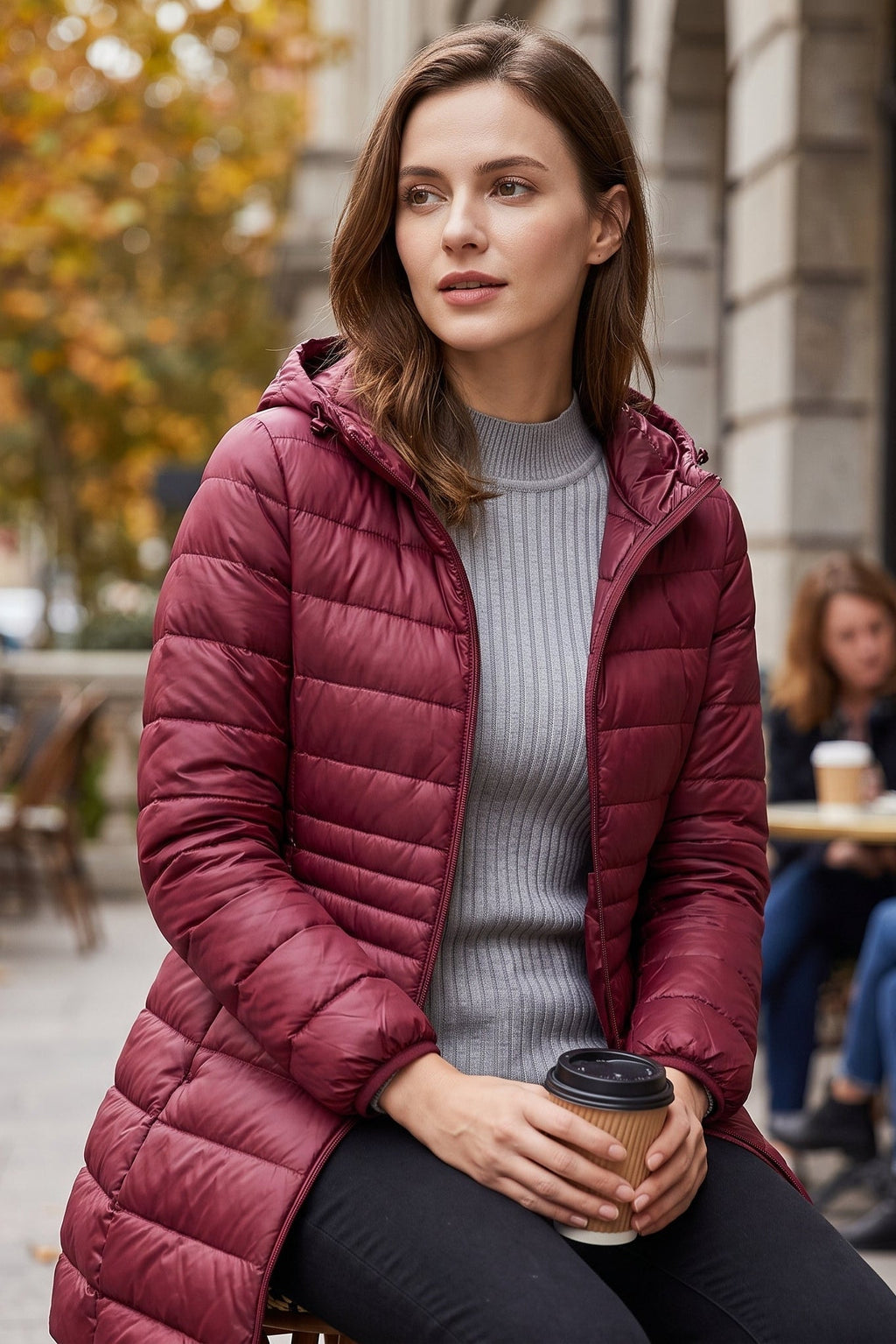 Charlotte | Women's Hooded Longline Puffer Coat | Lightweight