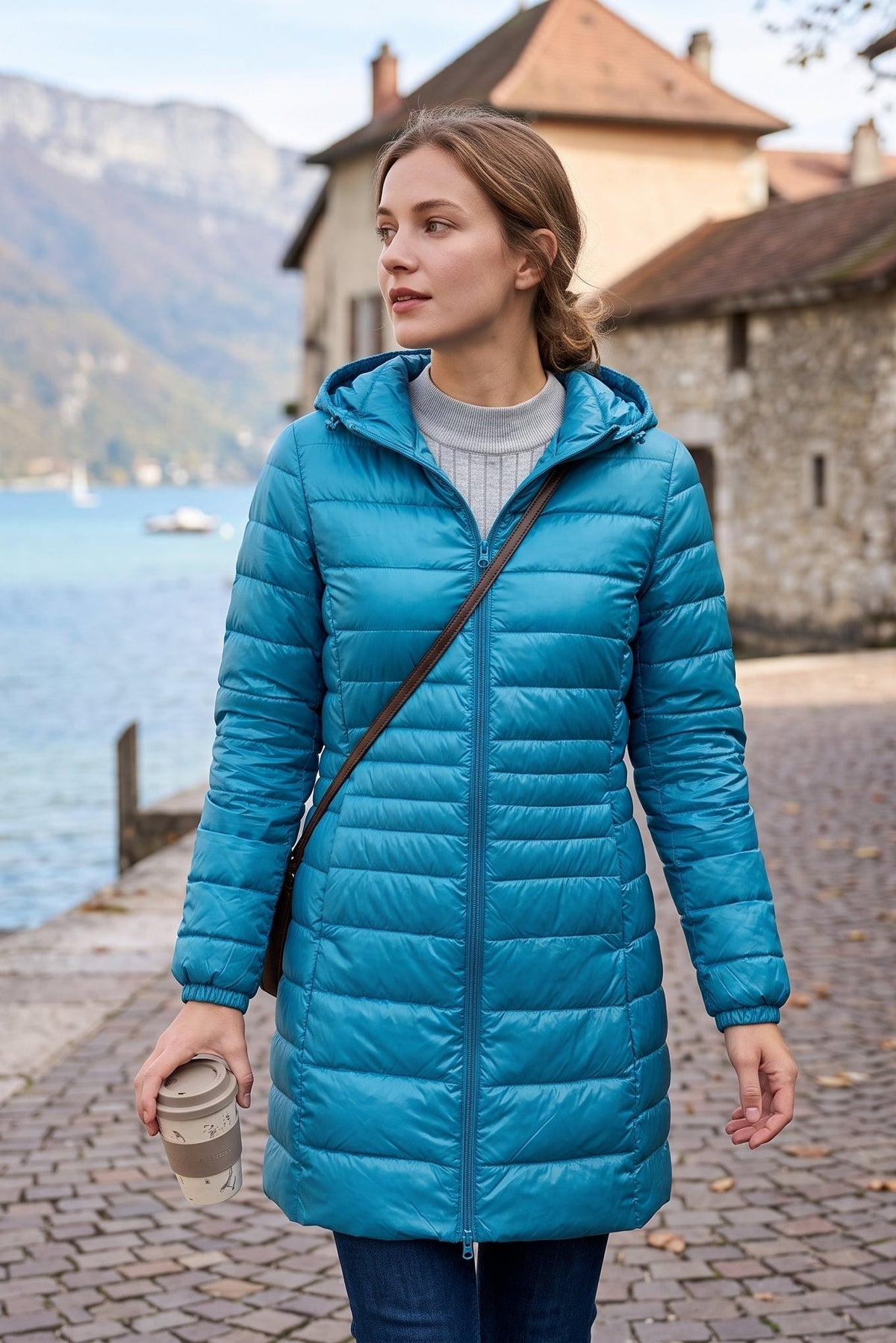 Charlotte | Women's Hooded Longline Puffer Coat | Lightweight