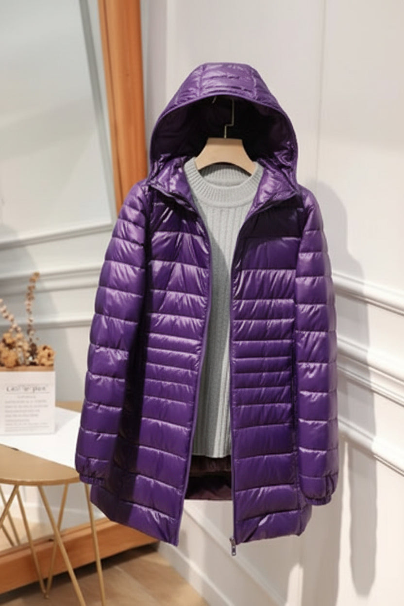 Charlotte | Women's Hooded Longline Puffer Coat | Lightweight