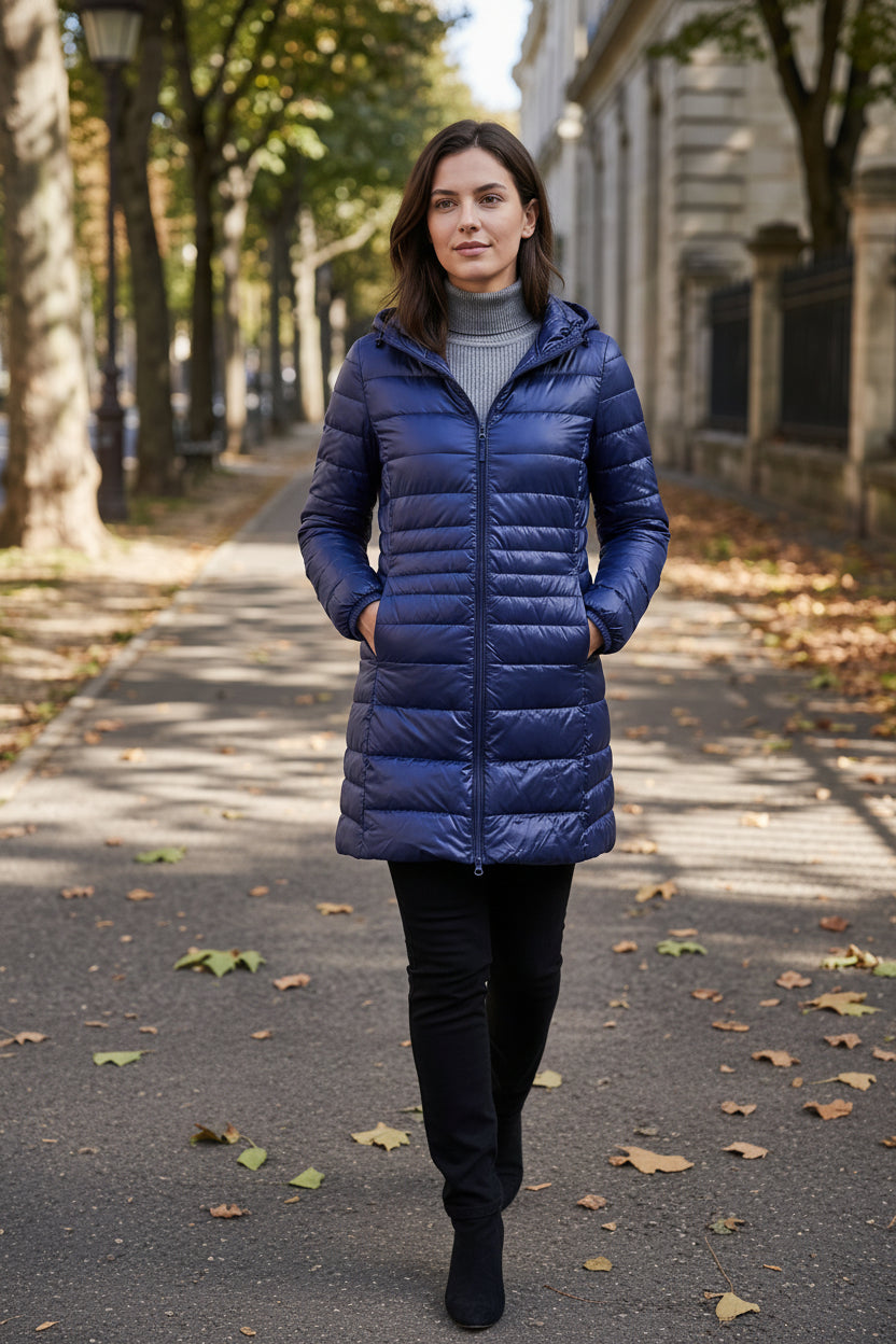 Charlotte | Women's Hooded Longline Puffer Coat | Lightweight