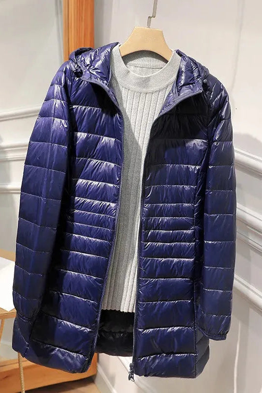 Charlotte | Women's Hooded Longline Puffer Coat | Lightweight
