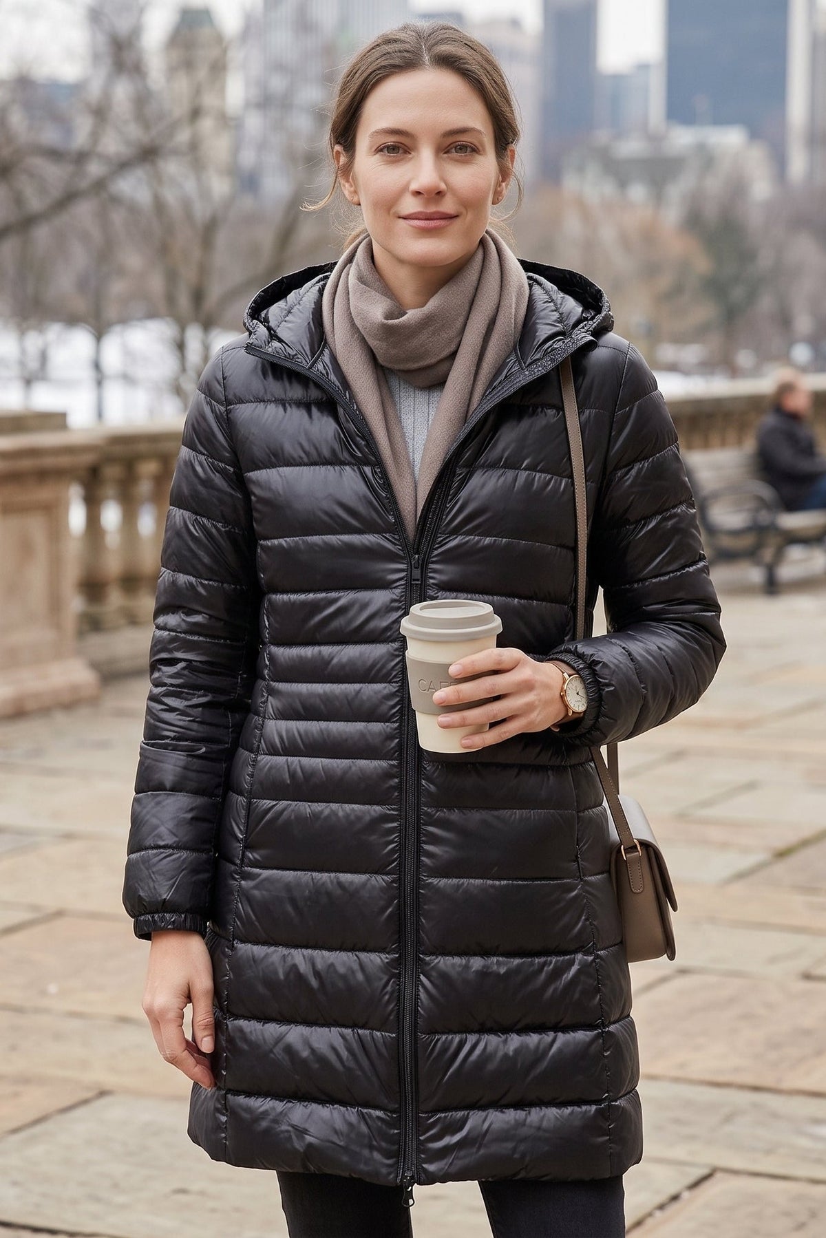Charlotte | Women's Hooded Longline Puffer Coat | Lightweight