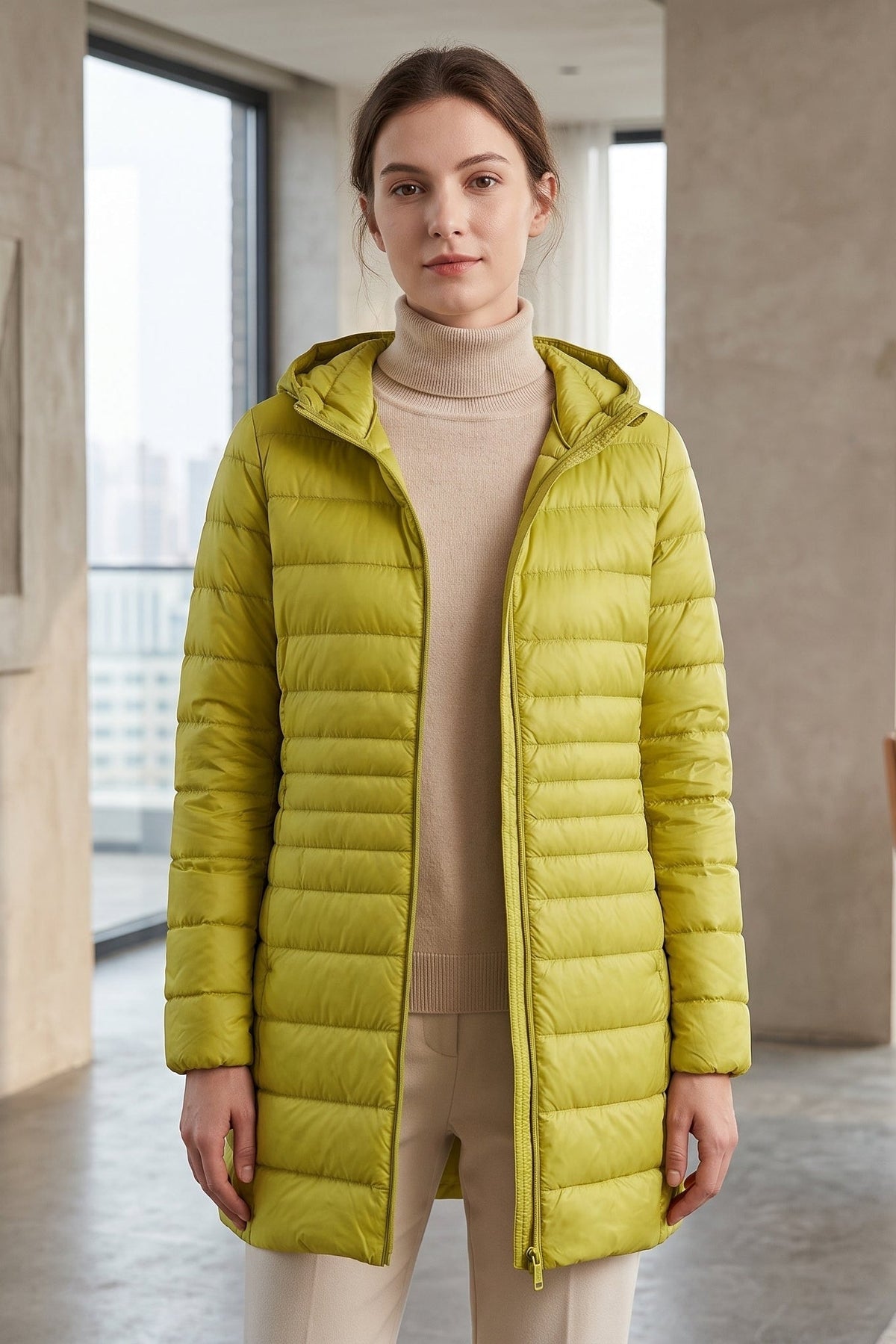 Charlotte | Women's Hooded Longline Puffer Coat | Lightweight