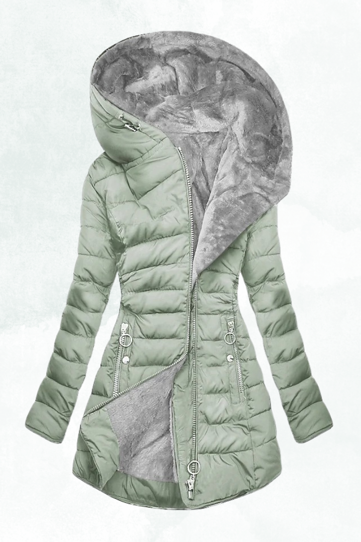 Kate | Women's Hooded Quilted Coat | Fur-Lined