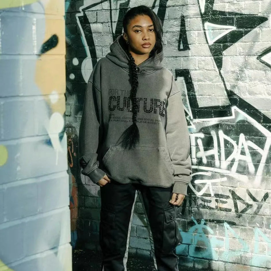 Maya | Women's Oversized Hoodie | Rhinestone Graphic