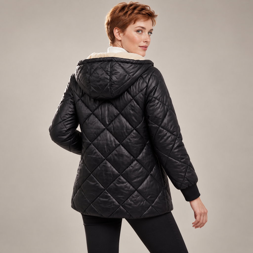 Isabeau | Cosy Quilted Jacket for Women with Hooded Mid-Length Shape