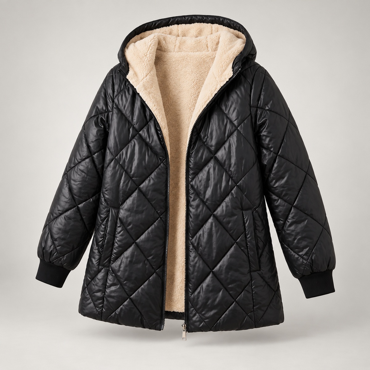 Isabeau | Cosy Quilted Jacket for Women with Hooded Mid-Length Shape