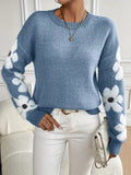 Constance floral applique knit jumper - front view