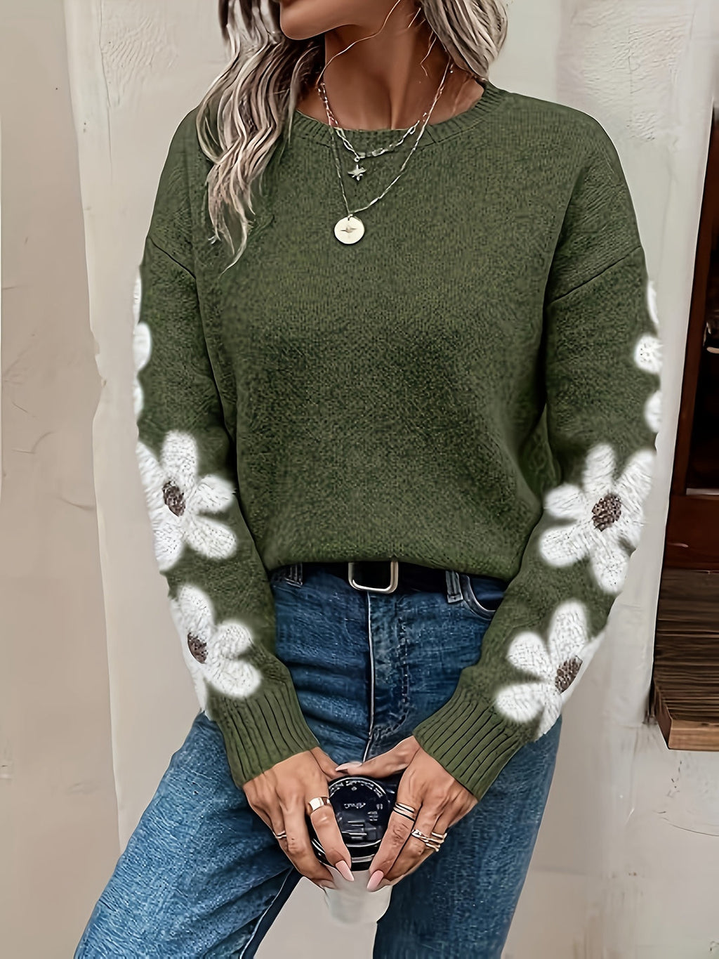 Constance floral applique knit jumper - view 14