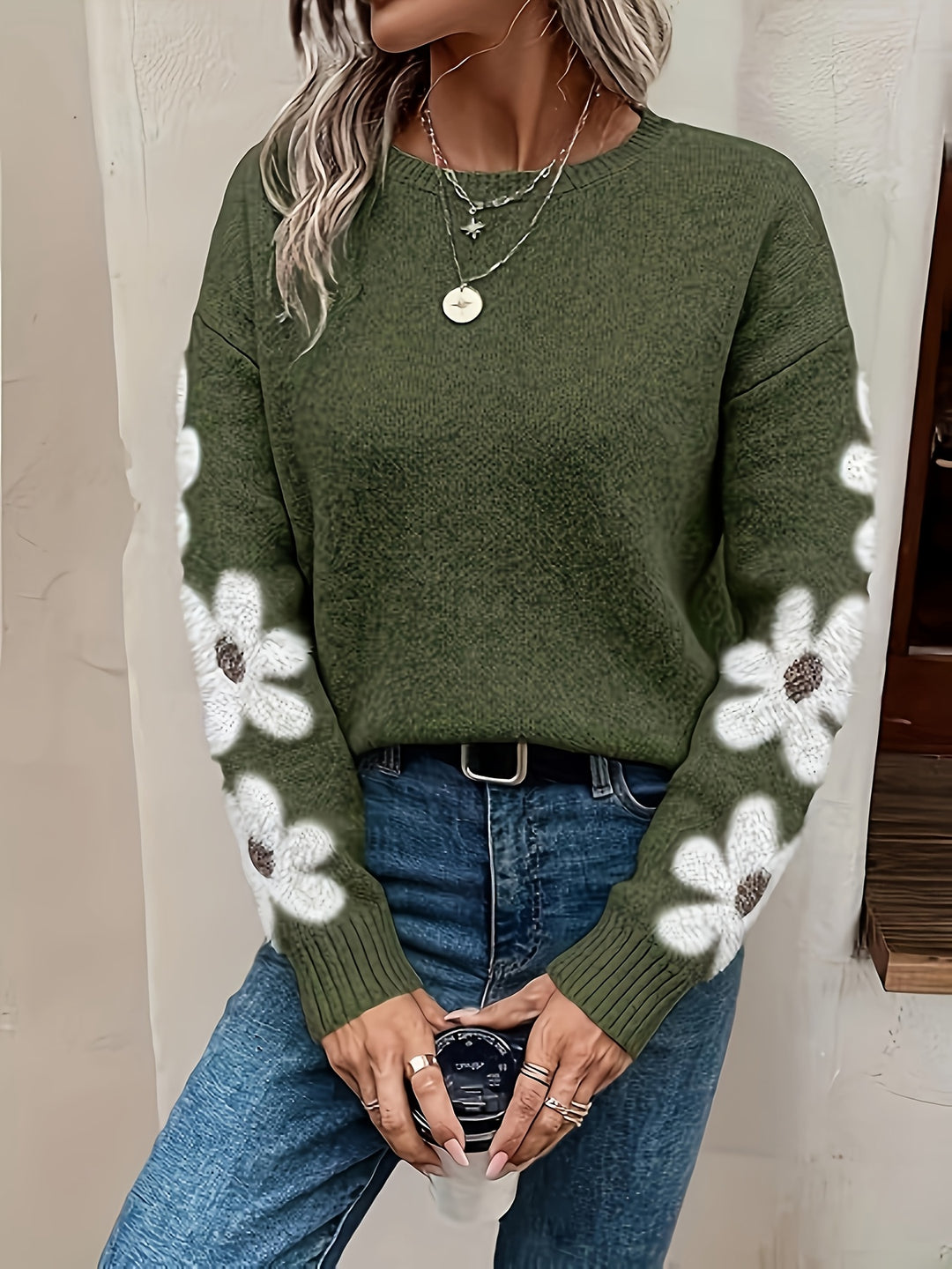 Constance floral applique knit jumper - view 14