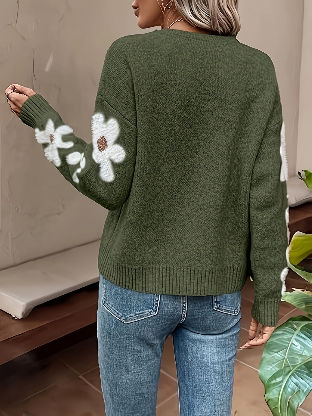 Constance floral applique knit jumper - view 15