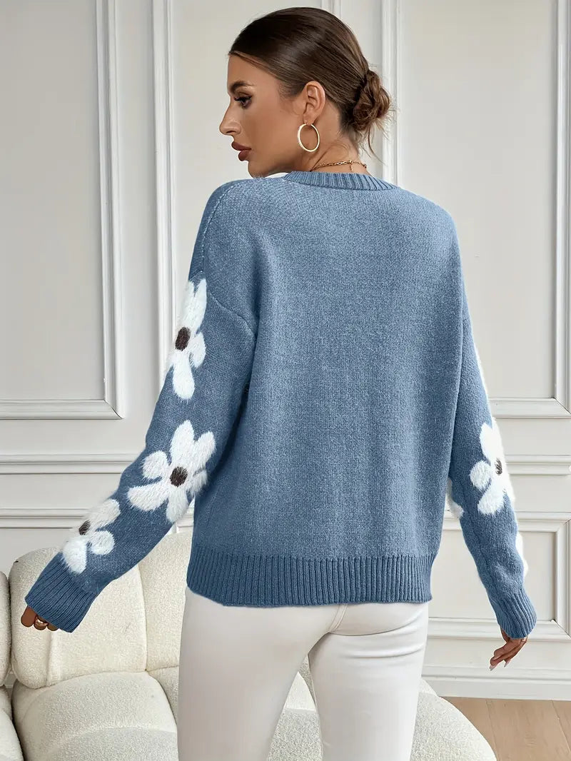 Constance floral applique knit jumper - view 3