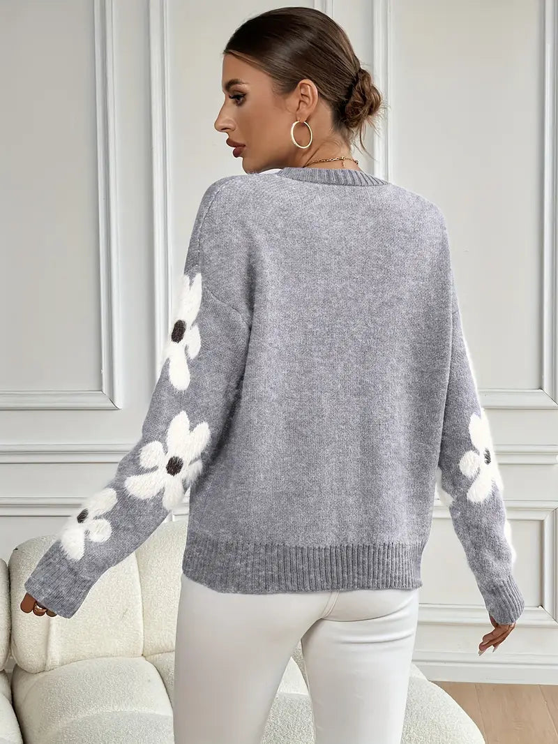 Constance floral applique knit jumper - view 6