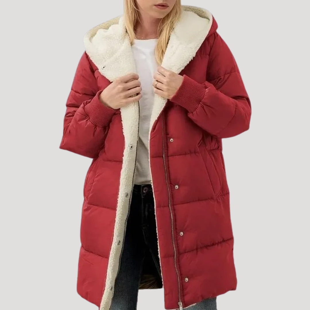 Dulcie hooded longline puffer jacket - view 3