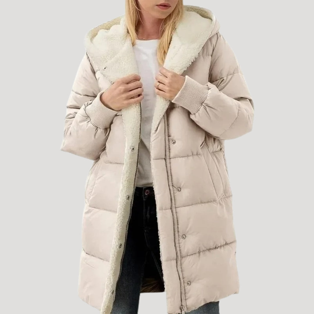 Dulcie hooded longline puffer jacket - view 6