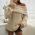 Winifred off shoulder ribbed knit jumper - front view