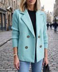 Sylvia contrast knit sleeve blazer - front view