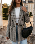 Theodora houndstooth double breasted blazer - front view